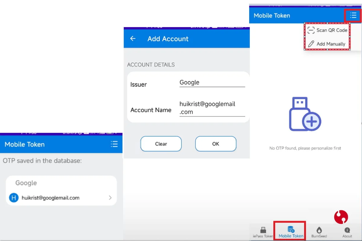 روش تنظیم رمزیاب otp c200 NFC با توکن موبایلی