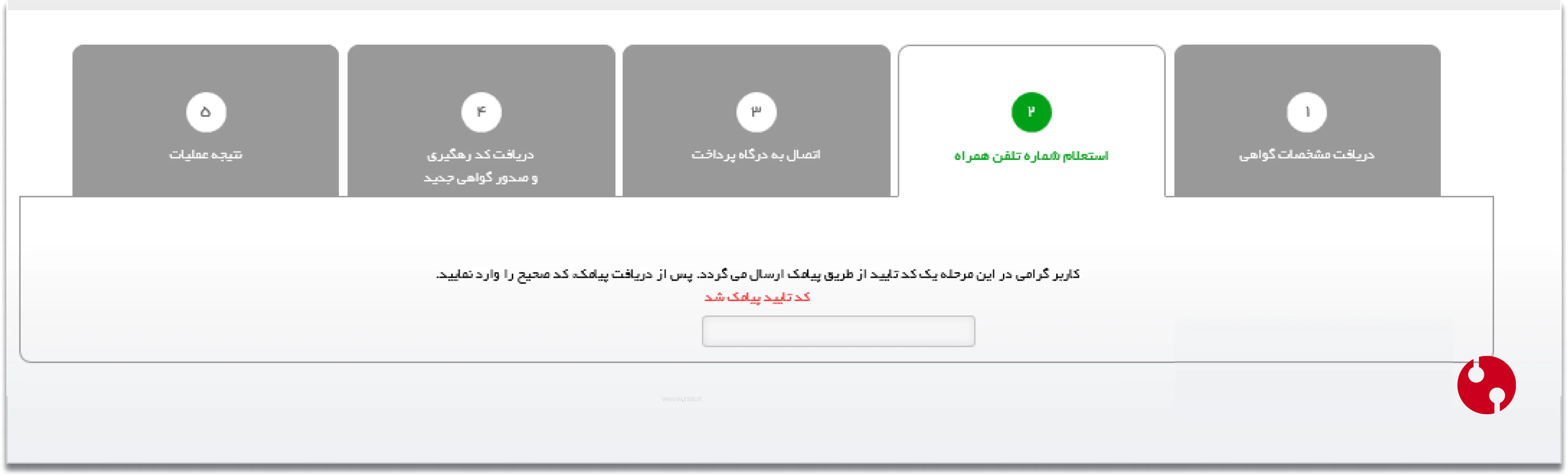 دریافت پیامک برای تمدید گواهی الکترونیکی