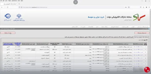 مشاهده مزایده ها در سامانه ستاد ایران