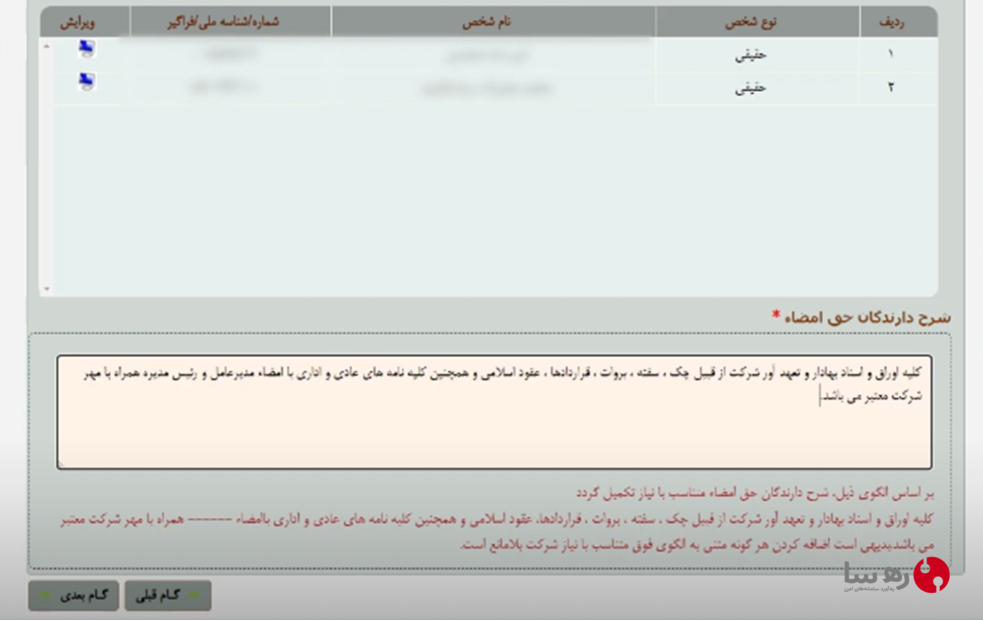 تعیین سمت اعضای هیئت مدیره و وضعیت حق امضا برای ثبت شرکت با مسئولیت محدود