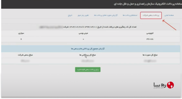 انتقال به سامانه پرداخت از سامانه صدور حواله الکترونیکی سازمان راهداری