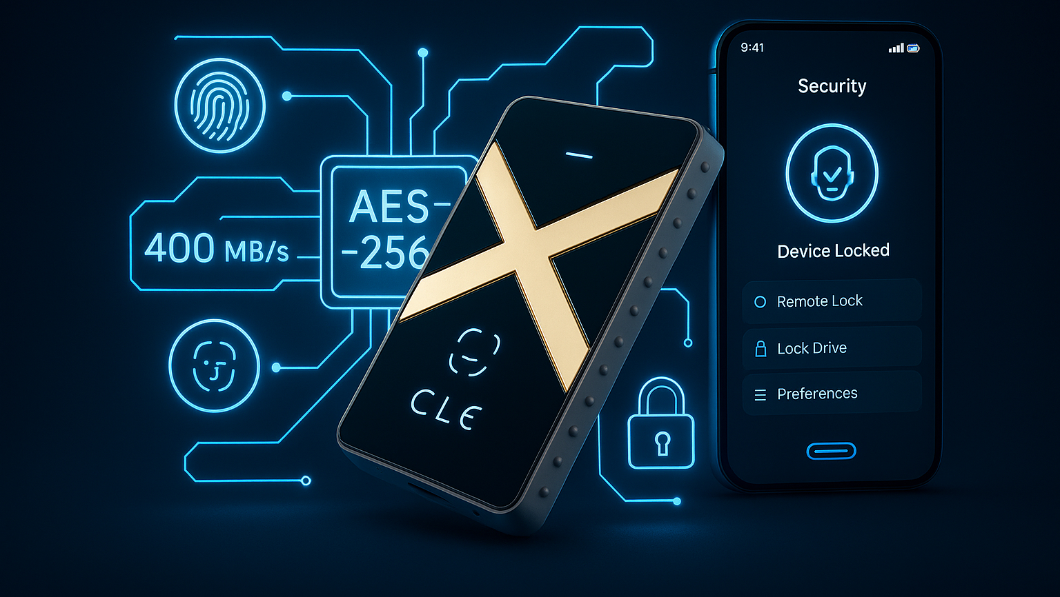 مکانیزم رمزنگاری سختافزاری AES 256 bit در هارد اکسترنال