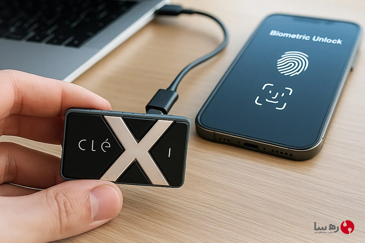 امنیت SSD رمزنگاری شده با هارد اکسترنال Clexi، اتصال به لپ‌تاپ و احراز هویت بیومتریک