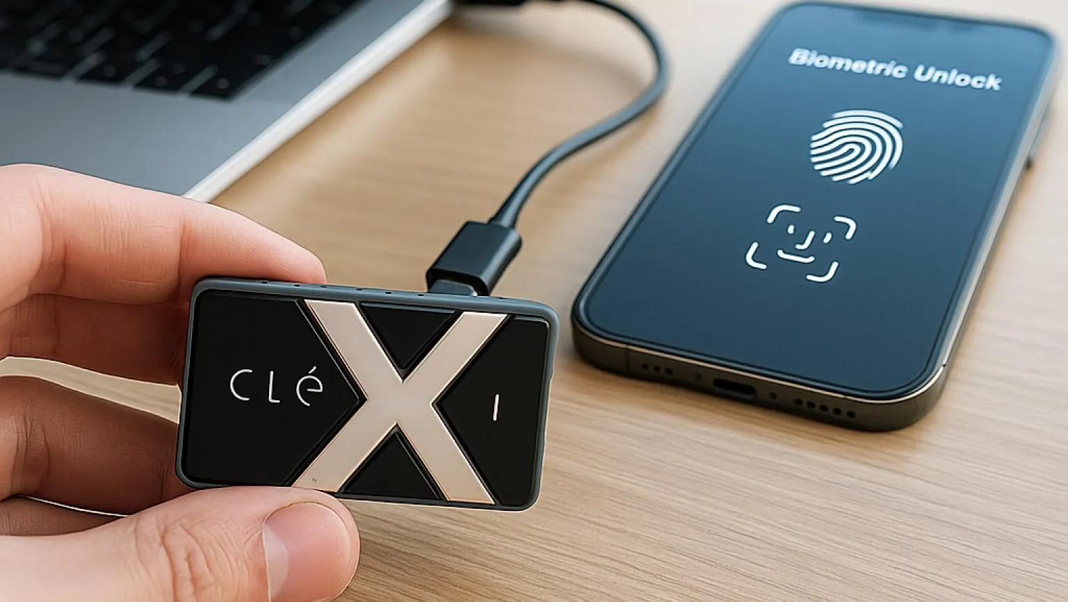 امنیت SSD رمزنگاری شده با هارد اکسترنال Clexi، اتصال به لپتاپ و احراز هویت بیومتریک