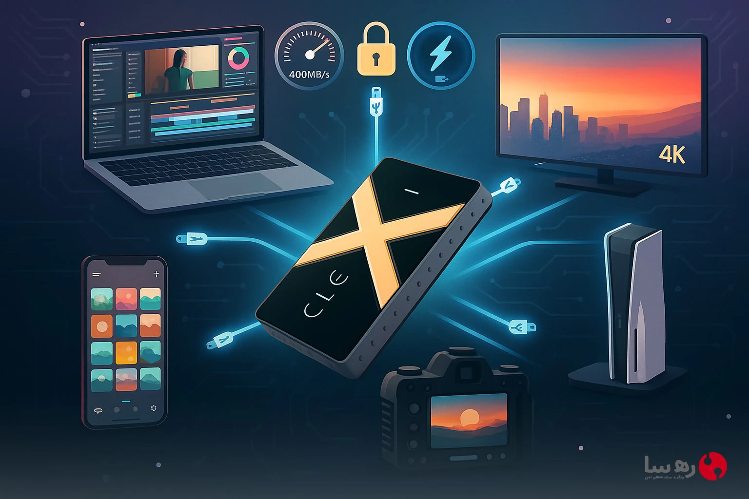 کاربردهای متنوع حافظه SSD اکسترنال - اتصال به لپتاپ، موبایل، کنسول و تلویزیون