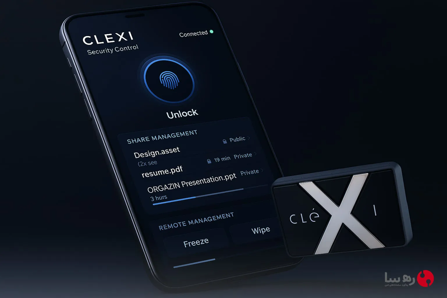کنترل امنیت و اشتراک‌گذاری هارد Clexi از طریق اپلیکیشن