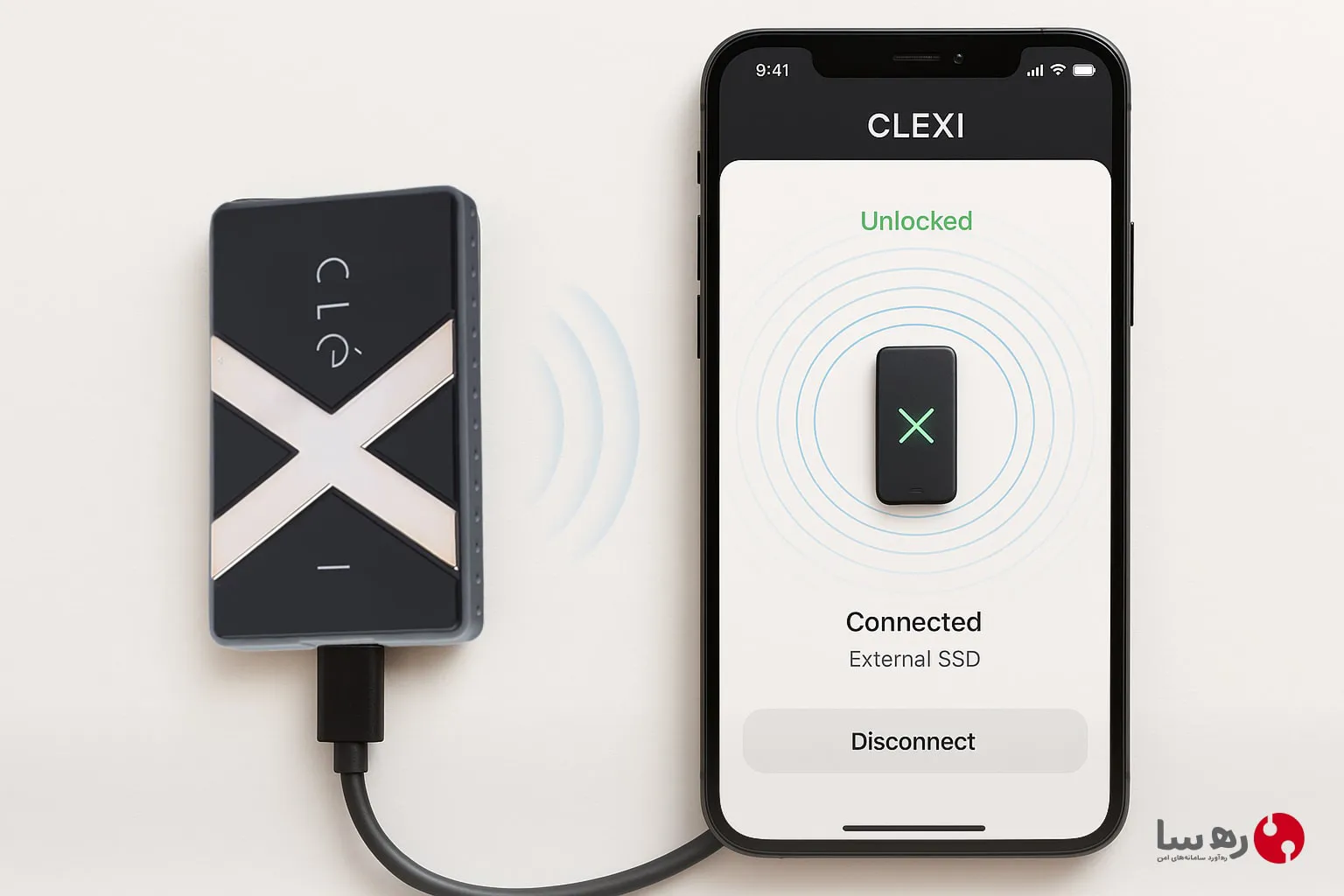 SSD امن بیومتریک با کنترل اپلیکیشن موبایل