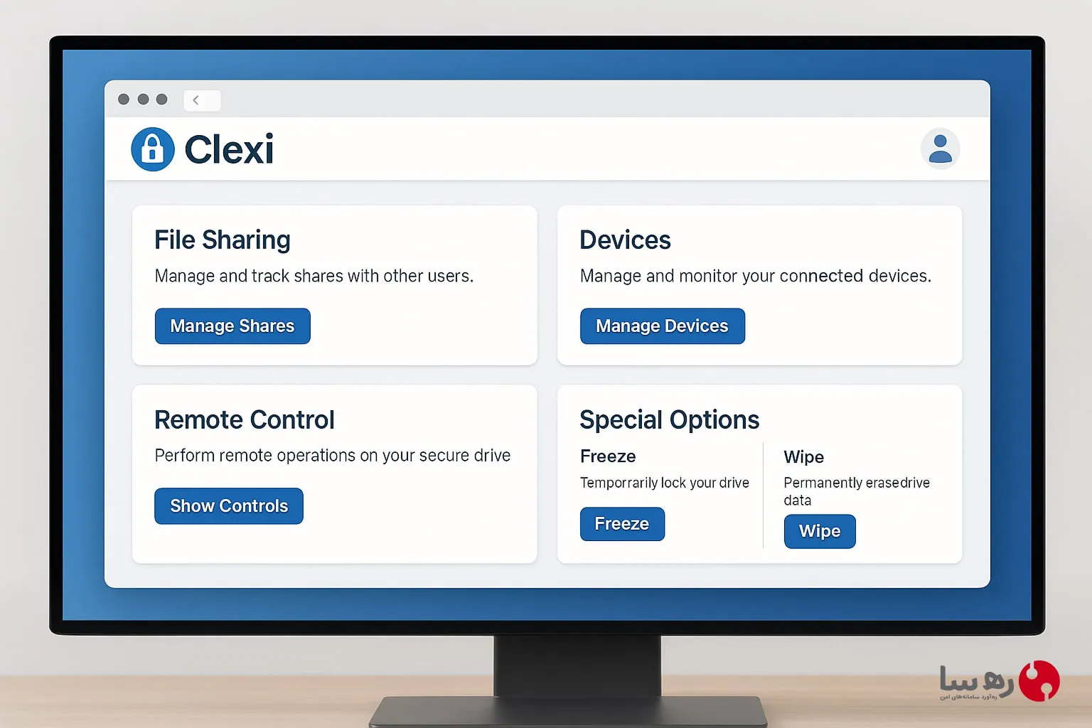 کنترل حفاظت بیومتریک حافظه جامد از طریق پنل کاربری Clexi