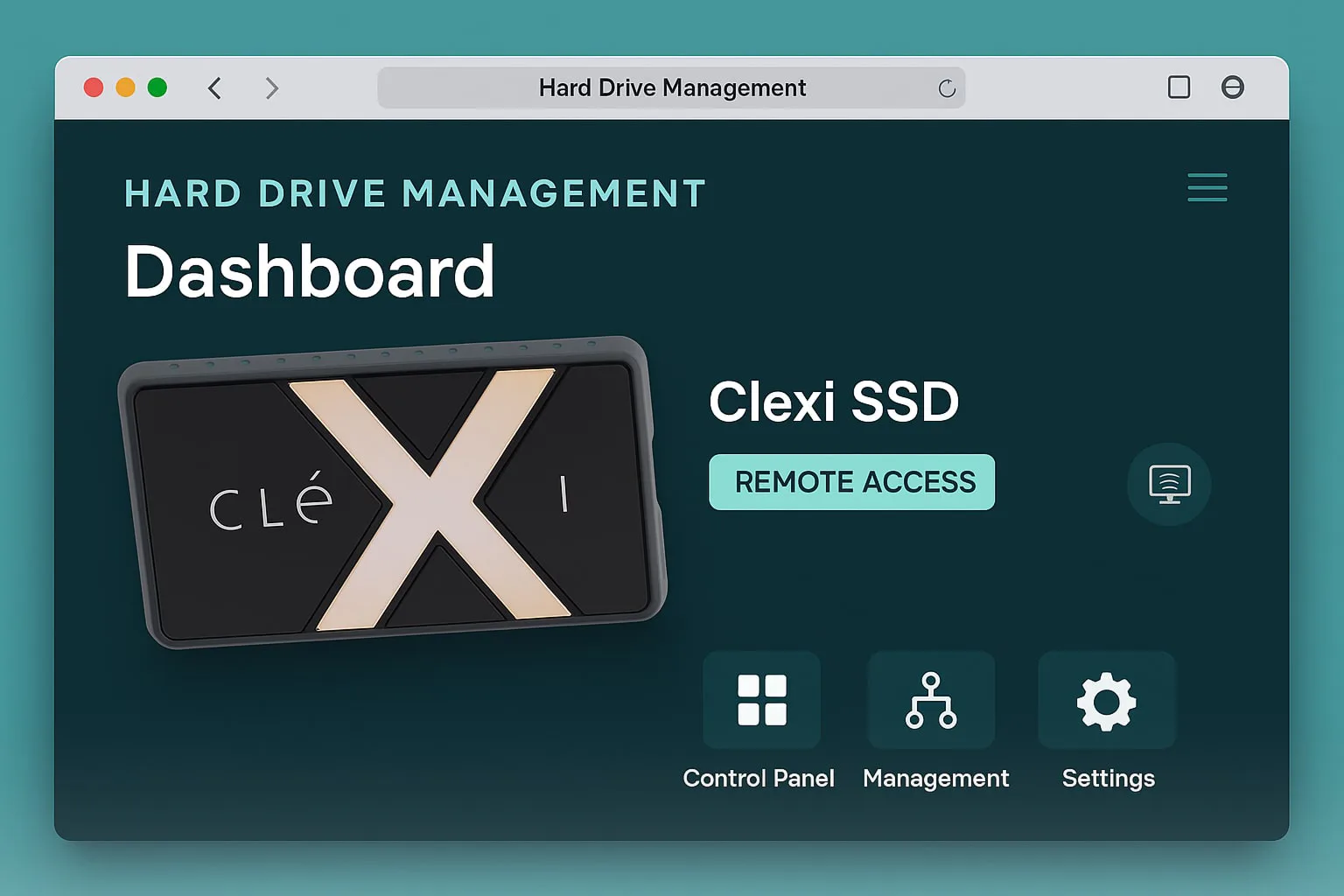 داشبورد آنلاین هارد Clexi با رابط کاربری وب
