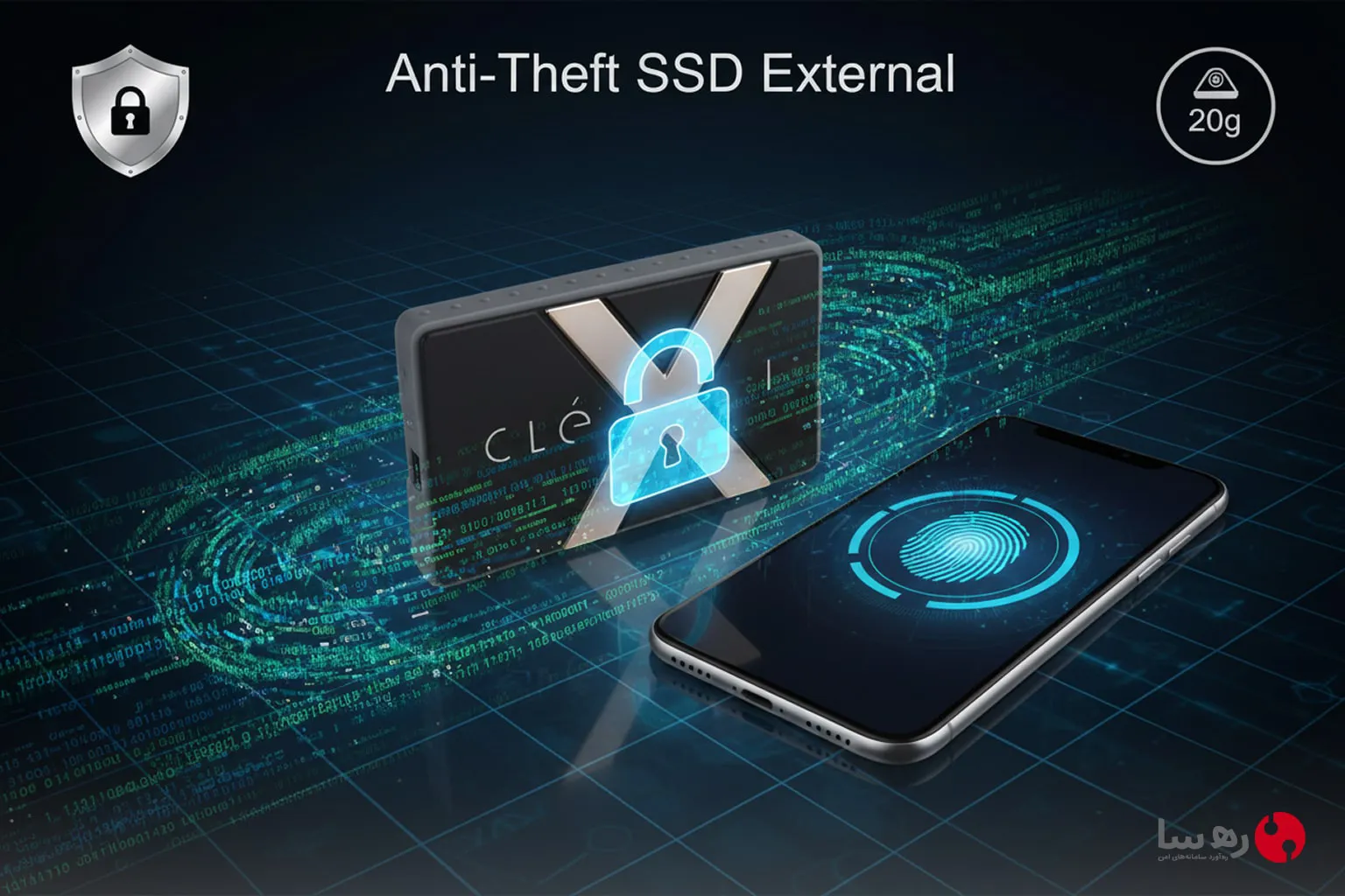 ضد سرقت SSD اکسترنال با رمزنگاری AES-256