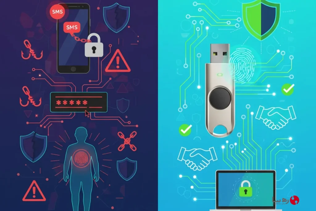 مقایسه امنیت توکن امنیتی FIDO با روش‌های سنتی احراز هویت دو عاملی