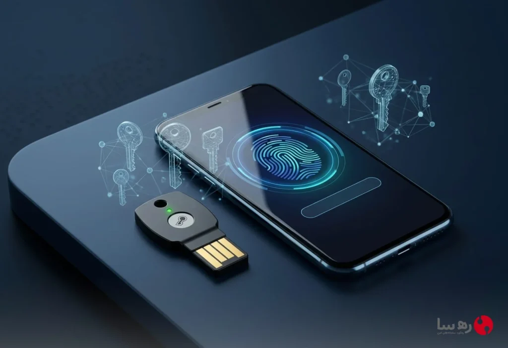 Passkey چیست - نمایش فرآیند احراز هویت بدون رمز عبور با کلید عبور دیجیتال