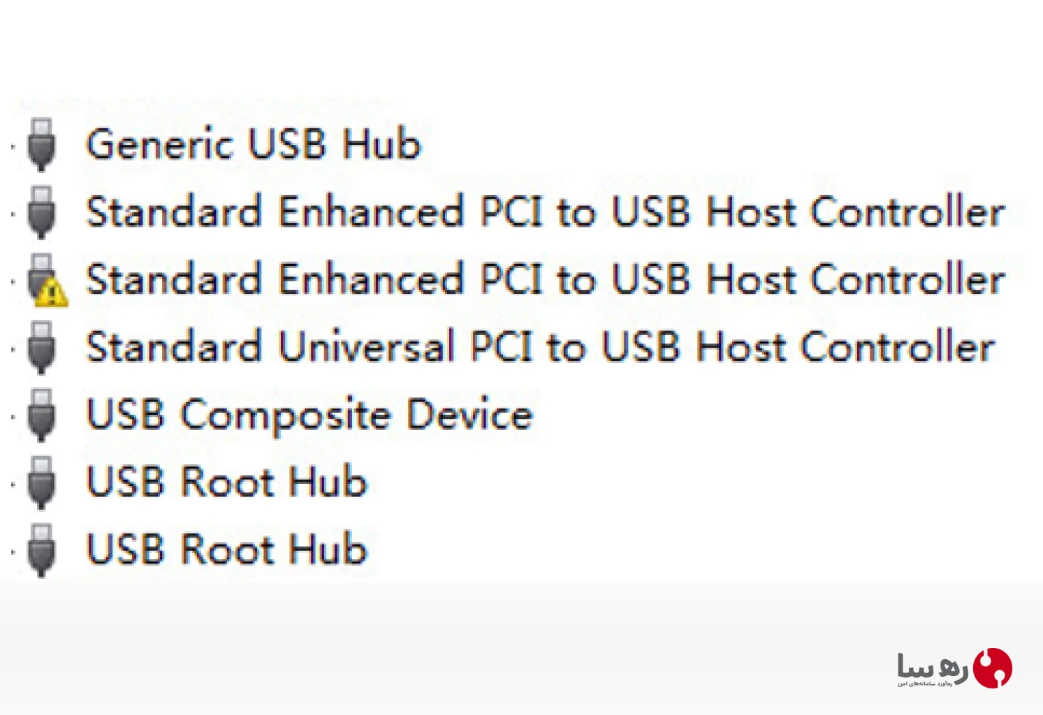 خطای زرد رنگ USB Host Controller در دیوایس منیجر ویندوز هنگام عدم شناسایی توکن امضای دیجیتال