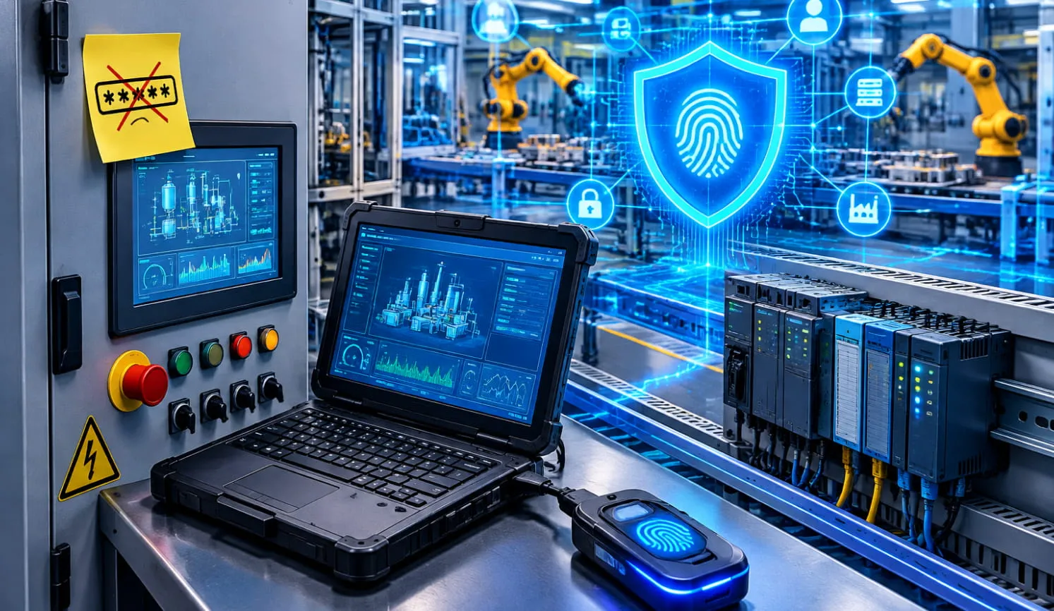 حذف پسورد در شبکه OT و ارتقای امنیت اتاق کنترل صنعتی بر اساس الزامات استاندارد IEC 62443